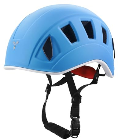 NewDoar Casco de escalada de media cúpula, casco protector ultraligero de 57 a 62 cm de largo para montañismo, escalada en hielo, escalada en roca, rescate, espeleología, adultos, hombres y mujeres,