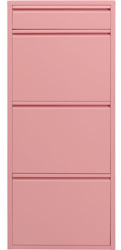 Kare Design scarpiera Caruso 3 plus 1, rosa, 3+1 anta basculanti per max. 6 paia, conservazione oggetti, salvaspazio, 115x50x15cm, corridoio, ingresso, stile minimalista, design e praticità
