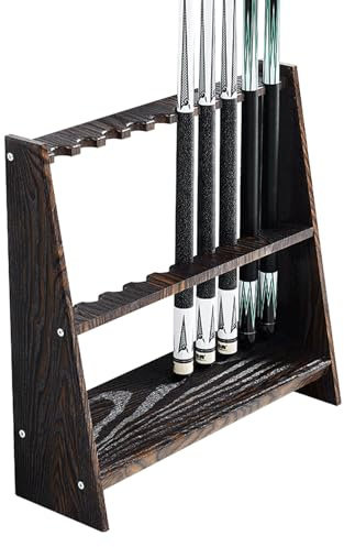 Guoyoocc Support de Queue de Billard autoportant - Au Sol,Porte-Queue de Billard pour la Maison,Le Bar,Le Club,la Salle de Billard Bois-Stable et Durable,Installation simple10/12 Trous