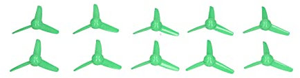 OVAQUIXI 10pcs 70 Mm 3 Lames D'hélice Ensemble en Plastique Compact pour Bottes -RC Modèle Automobile avec Accessoires de Jouets 2 Mm (Green)