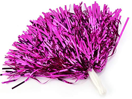 Cocoarm 6 Pezzi Cheerleading Pom Poms, Accessorio da Danza per Feste Resistente e Leggero con Look Personalizzato per la Squadra, per Eventi Sportivi, Squadra di Cheerleading e (Rosa Rossa)