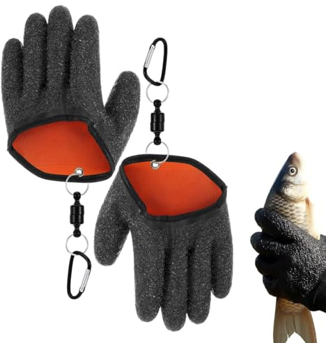 CFEWV Guantes de Pesca Impermeables de Látex, con Cierre Magnético, para Pesca Carnívora, Caza y Safari, Cómodos y Fáciles de Transportar, Protección contra la Intemperie