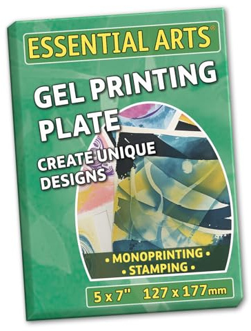 Essential Arts Gel Printing Plate 5 x 7” 127 x 177mm Reusable Soft Printing Plate for Studio Classroom and Artists Crafts