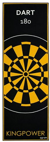 Kingpower Dart Teppich Target Oche Matte Steeldart Dartpfeile Dartboard Zubehör Dartteppich Darts Abwurflinie Schutz Gummi Boden Dartscheibe Gelb 237 x 80 cm
