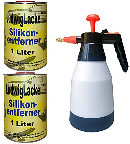 LudwigLacke 2 x 1 Liter Silikonentferner Kurz & Zerstäuber – ideal zur gründlichen Reinigung vor Lackierarbeiten