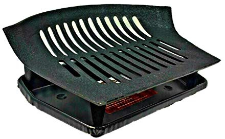 Freestanding Cast Iron Wood Coal Log Open Fire Basket Grate 38cm x 27cm x 12cm with Ash Tray