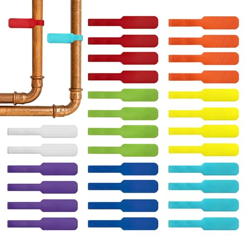 Cable Labels - Wrap-It Storage - Large, Multi-Color (30-Pack) - Colorful Labels for Basement and Office Organizing