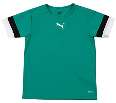 PUMA Unisex Kids Shirt teamRISE Jersey Jr, Pepper Green-Puma Black-Puma White, 164