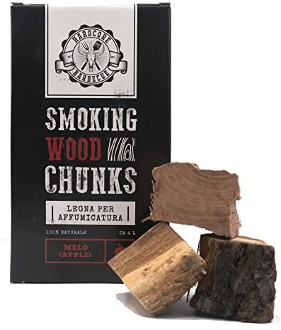 BBQ CHUNK MELO - APPLE - Bois pour fumer HARDCORE BARBECUE - Pièces de bois pour fumer - Environ 500-700 gr