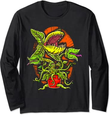 Houseplant Lover Scary Carnivorous Plant Venus Flytrap Long Sleeve T-Shirt