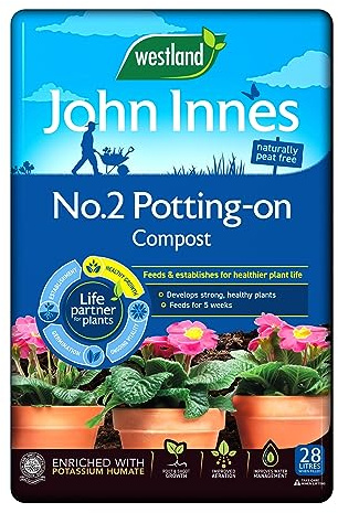 28L John Innes No. 2 Potting On Compost, All Purpose Compost for Indoor and Outdoor Plants, All Purpose Fertiliser, Gardening Soil