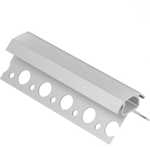 1m Einputzprofil FLIESENPROFIL PROFIL FLIESE UNI-TILE-12(270) FÜR LED STREIFEN +ABDECKUNG (1m, Abdeckung milchig)