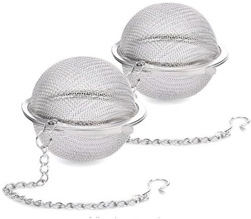 Infuseur boule à thé (lot de 2) | Boules à thé en acier inoxydable 4,5 cm | Réutilisable et facile à nettoyer | Idéal pour théières, tasses et mugs