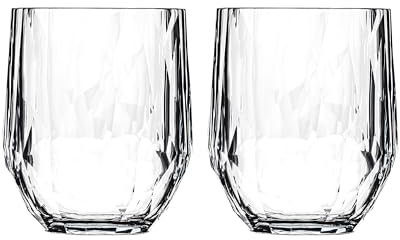 Koziol Superglas Club No. 23, 2 pezzi, 200 ml, bicchiere da vino bianco, in plastica effetto cristallo, lussuoso, infrangibile, riutilizzabile, feste, campeggio, set da 2