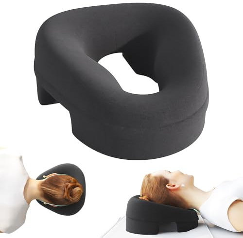 KQWVZ Massage-Gesichtswiegenkissen, Massagekissen Mit Der Vorderseite Nach Unten Für Das Bett, U-Förmiges Lochkissen Massage Kopfstütze, Massage-Kopfstütze Für Salons, Schreibtische (Dunkelgrau)