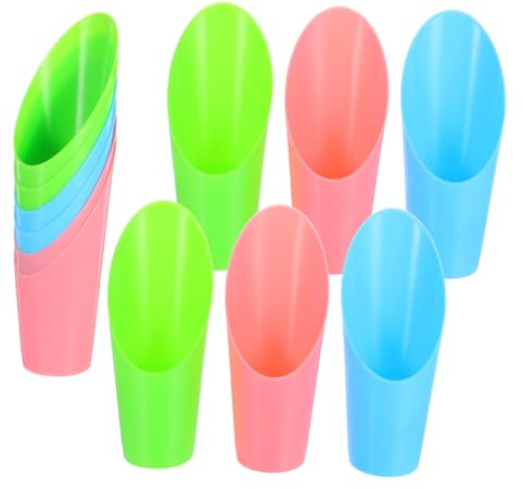 CIYODO 12 pièces Pelles à Terreau Plastique Colorées pour Bonsaï et Succulentes Outils de Jardinage Ergonomiques pour Micro Paysages et Petits Espaces Kit de Pelles de Plantation pour