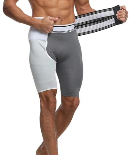 AMISENK Bandage de compression respirant pour la cuisse - Sangle stabilisatrice pour hanches, muscles de la hanche (droite) - Pour homme et femme