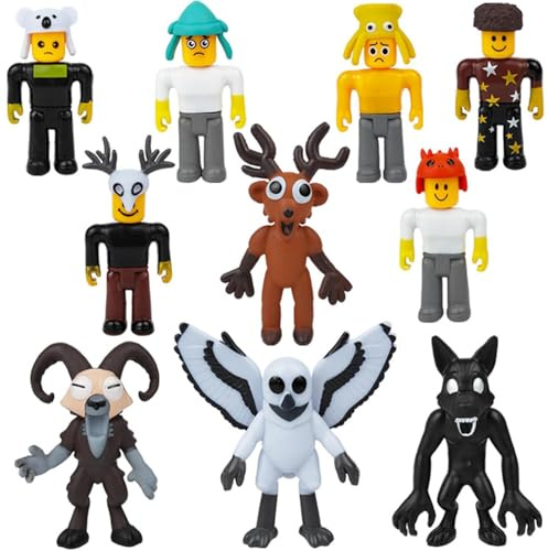 JOYTIX 99 Noches Set de 10 Figuras de Acción Anime: 7-9,5 cm Figuras de Bosque Nocturno (Ciervo, Lechuza, Carnero, Monstruo) – Colección para Fans, Decoración & Regalo