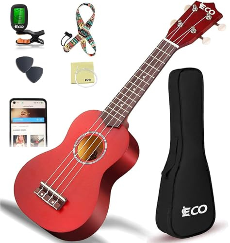 Soprano Ukulele Beginner Kit 21 Inch with Free Online Lesson Fast to Learn