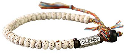 EXINOX Bracciale Bodhi di perle tibetane naturali con amuleto artigianale Lucky Thread Amulet I Uomo Donna