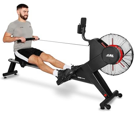 JLL® Ventus 3 Air Resistance Home Rowing Machine, 2025 Model, Kinomap App Compatible, Fitness Cardio Workout with 16 Levels of Electro-Magnetic Resistance, Advanced Driving Belt System