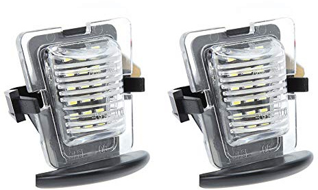 Qiilu 1 paire de lumière de plaque d'immatriculation à LED, lampe de plaque d'immatriculation adaptée pour JK 2007-2018(DC12V)