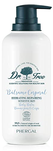 Dr. Tree Bálsamo Corporal Hidratante, Pieles Sensibles, Repara y Nutre, Rápida Absorción, Airless, Sin Sulfatos SLE, SLS, Sin parabenos, Sin siliconas, 99,5% Ingredientes Naturales, ECOCERT