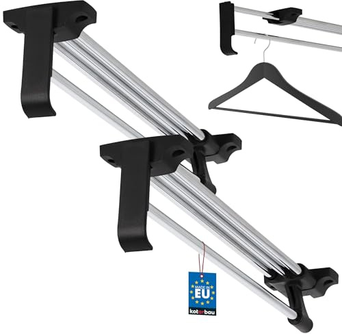 KOTARBAU® 2 x Colgadores extraíbles de perchas, Barras extensibles de armario 35 cm, Barra de armario o vestidor, Barra armario guardarropa, Perchero telescópico, Soporte para armarios, 2 uds