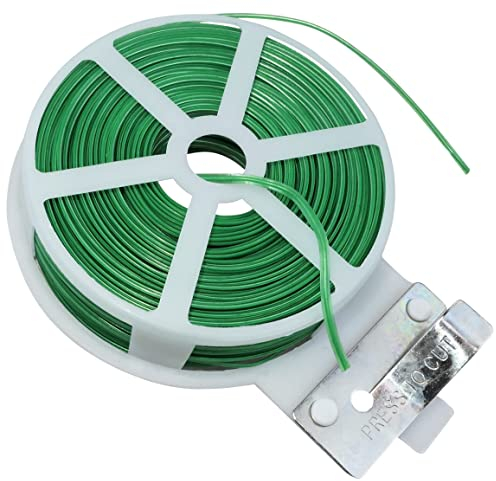 AERZETIX - C53639 - Rollo de Alambre Flexible de jardín 50m x 1.5mm con Protector de plástico - Hilo de Hierro Torcido Suave - Cuerda de sujeción - Color Verde