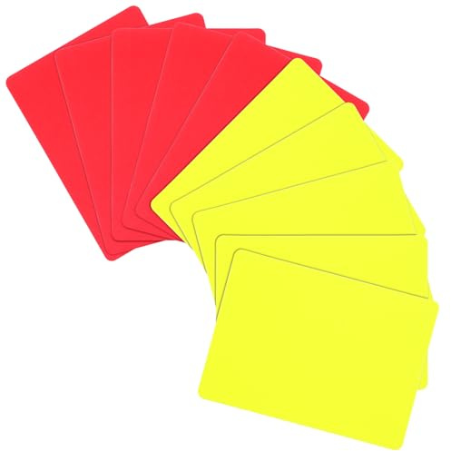 Toyvian 10pcs Professional Referee Cards - 5 Red & 5 Yellow Soccer Penalty Cards, Official Football Referee Cards for Match, Red and Yellow Cards Sports Judge Accessories for Soccer, Lacrosse