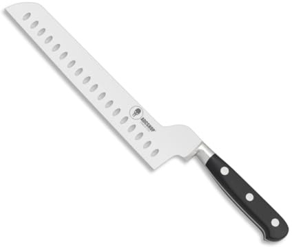 ADCSHOP Cuchillo quesero - tipo francés - 35.50 cms - hoja 22 cm - acero 3Cr13Mov - alveolada a dos caras - mango POM 13 cms - cuchillo cortar queso