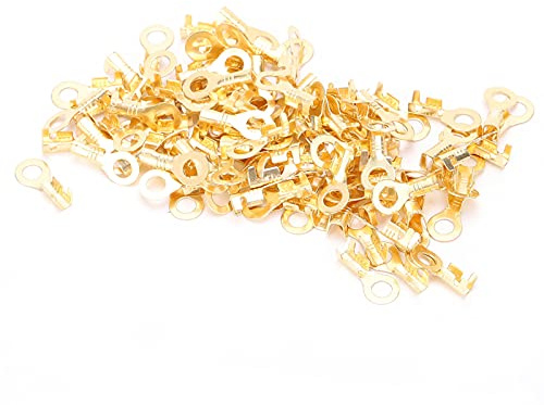 Terminale Anillo Brasskabelschuh Messing M4 100 Pezzi Terminali Capocorda Ottone Pressato A Freddo Cavo A Crimpare Estremità Connettore M4 4.2Mm Terminale Capocorda
