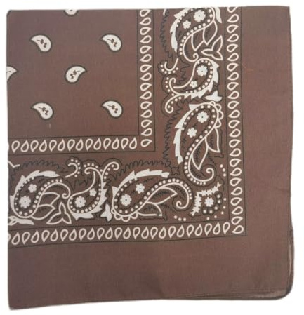 Paisley Bandana - Multifunctional Headwear for Outdoor Adventures 55x55cm - Perfect for Cycling, Hiking, Running, Yoga, Motorcycling, and More (Brown)