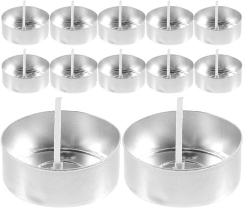 SEWACC 50pcs Metal Tea Light Tins with Candle Wicks, Empty Candle Making Tea Light Containers for DIY Candles Making Supplies