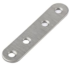 OMIDEAS 15 x Flat Joining Plates (76 x 16 x 1.8) Straight Mending Joining Fixing Repairing Flat Bracket Shelf Support Silver Stainless Steel Connector