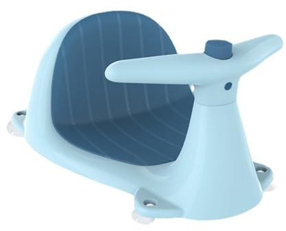 LALADEFIEE Silla De Baño Para Ñiño Rociador De Agua, Asiento Seguro Ventosa Fuerte, Respaldo Cómodo, Color Azul, Tamaño Estándar, Adecuado Para Baby Shower y Baño Diario, 1 Unidad