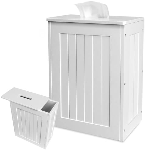 Bathroom Cabinet Storage Box, Decor Slim Floor Standing Cabinets, Kitchen Room Furniture Floor Cabinet, Compact Multi-Purpose Storage Box for Toilet Rolls, Cleaning Supplies & Toiletries, White