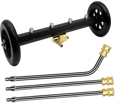 FLCPJGV Limpiador de Chasis de Automóvil con Accesorio de Limpiador Varilla Multifunción Escoba de Agua y Boquilla Especial Adecuado para Limpieza de Autos, Negro