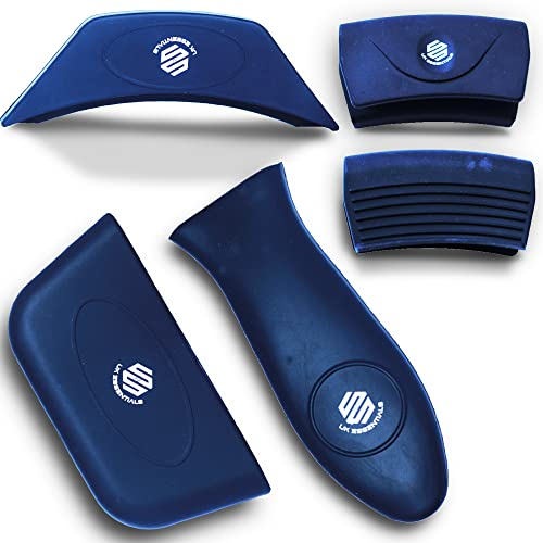 S&S UKessentials Classic Hot Handle Holders - Heat Resistant Pan Handle Covers, Non-Slip (Black, 5 Pcs)