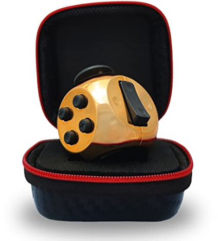 PILPOC theFube Fidget Cube - Fidget Toys Deluxe, Anti Stress Adultes et Enfants - Étui de Protection Premium, Cube Anti Stress, Jouet Anti Stress Contre l'Anxiété, TDAH, TOC, Autisme (Noir & Or Rose)