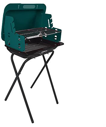 WOLFPACK LINEA PROFESIONAL - Barbacoa Carbon y Leña Plegable Cayuse, Parrillas Regulables. Barbacoa Jardin, Playa, Patio, 47x43,5x96 cm.