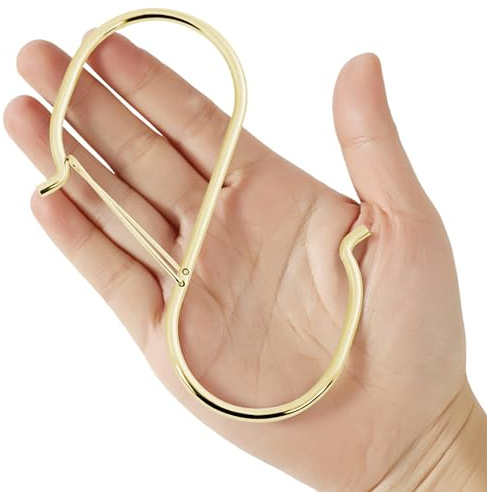 Heavy Duty Large S Hooks, 4.96 inch Large S Hooks, Set for Hanging Plants, Kitchen Cabinet Handles,s Hooks Buckle Side is Suitable for mostrods,Less Than 1.2inch in diamete mostrods (Gold-16pcs)