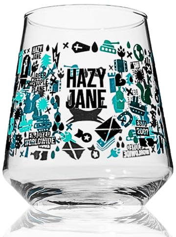 Roxley - Vaso de pinta de cerveza nucleada Hazy Jane X1 de Brewdog | Cueva del hombre | 0,5 l | Pub Club