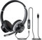 KONNAO USB Headset with Microphone, 3.5mm Wired Computer Headsets with Noise Cancelling Microphone, Stereo Headphones with MIC for PC, in Line Controls, Work Headset for Skype Zoom Tablet Laptop
