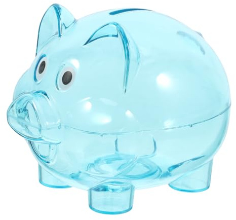 DOITOOL Hucha para Niños Forma de Cerdito Almacenamiento de Monedas Duradero Transparente para Fiestas y Juguete Educativo