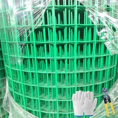 Clôture en treillis métallique, dimensions 6 x 6 cm, diamètre du fil 2,3 / 2,5 / 3 / 3,3 mm jardin frontière clôture, pour protéger les semis, légumes, fruits, plantes clôture(1 x 30 m, 3 x 6 cm)