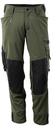 Mascot, pantaloni alla zuava Stretch, modello Advanced, di colore antracite, 82C48, verde