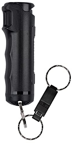 SABRE 2-in-1 Pepper Gel with Detachable Safety Whistle Keychain, 3X longer spray time, 12-Foot, Whistle for Help and Can Be Heard Up to 750 Feet, UV Marking Dye, Ergonomic Finger Grip, Flip Top Safety