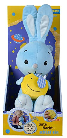 Kikaninchen Gute Nacht Plüschtier 35cm, Licht und Sound, Plüschfigur aus kuschelweichem Plüsch, Mond leuchtet und spielt Schlaflied, ab den ersten Lebensmonaten