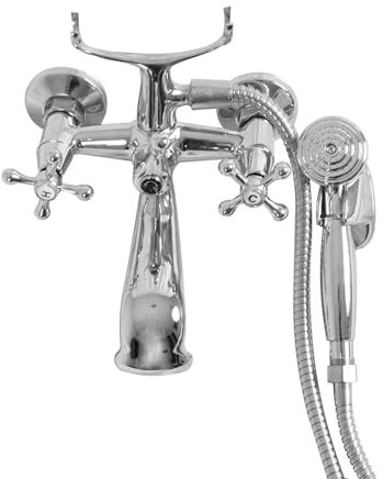 JARDIN202 - Grifo con dos mandos para Bañera y Ducha – Grifo Vintage Cromado con mezclador de Agua | Vintage -
